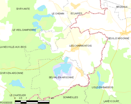 Mapa obce Les Charmontois