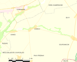 Mapa obce Corroy