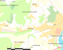 Mapa obce Écrouves