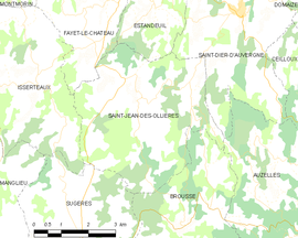 Mapa obce Saint-Jean-des-Ollières