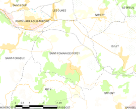 Mapa obce Saint-Romain-de-Popey