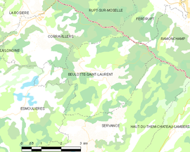 Mapa obce Beulotte-Saint-Laurent