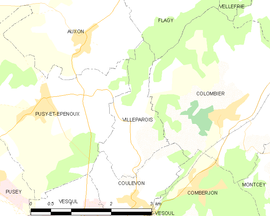 Mapa obce Villeparois