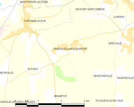 Mapa obce Crasville-la-Rocquefort