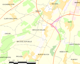 Mapa obce Vers-sur-Selle