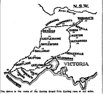 Each stage and town of the route Map of 1927 Dunlop Grand Prix.jpg