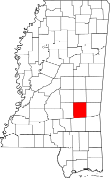 Harta e Jasper County në Mississippi