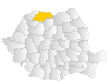 Mapa Rumunska se zvýrazněním okresu Maramureș