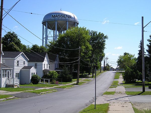 The town's water tower.