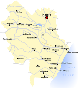Kaart van Matera (MT)