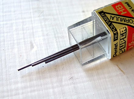 Pencil leads for mechanical pencils are made of graphite (often mixed with a clay or synthetic binder).