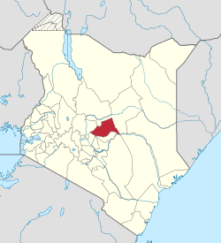 Location of Meru County in Kenya