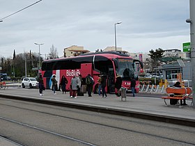 BlaBlaBus a sabinesi csomóponton.