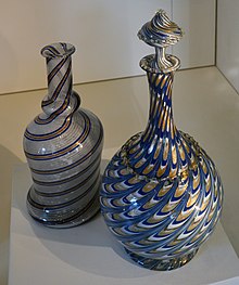 glass jugs with threads of sparkle