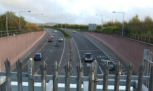 The N40 at the southern entry/exit point of the tunnel