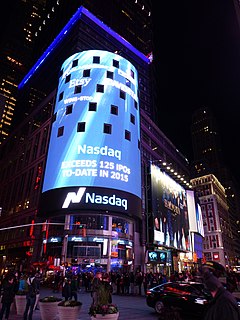 Nasdaq MarketSite LED video display and studio in New York City