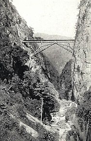 Faux Namti Bridge railway bridge in Wantang Township, Pingbian Miao Autonomous County, Yunnan, China