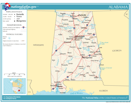 Carte de l'Alabama