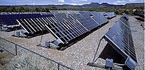 50 kW photovoltaic array installed June 1980 at Natural Bridges National Monument Natural Bridges Solar Power System.jpg