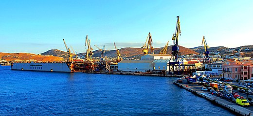 Neorion shipyard in 2009 Neorion shipyard at Syros.jpg