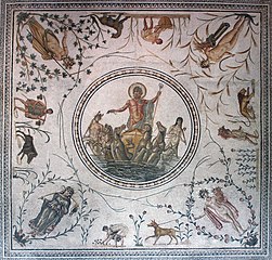 mosaïque du triomphe de Neptune et les quatre Saisons de La Chebba