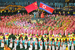 The close China-DPRK relationship is celebrated at the Mass Games in Pyongyang, 2010 North Korea - China friendship (5578914865).jpg