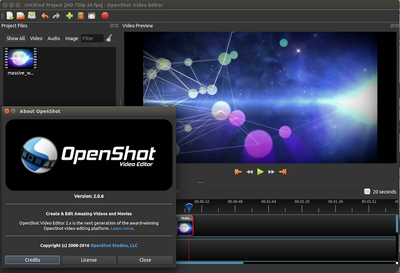 Schermata di OpenShot Video Editor v2.0.6