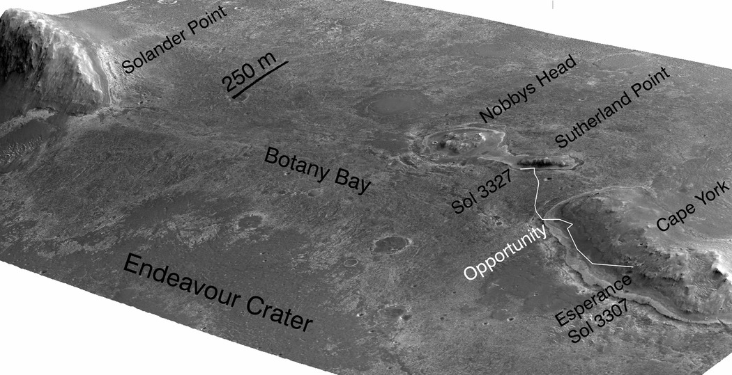 A different view of its path towards Solander PIA17076 fig1-SolanderPoint.tif