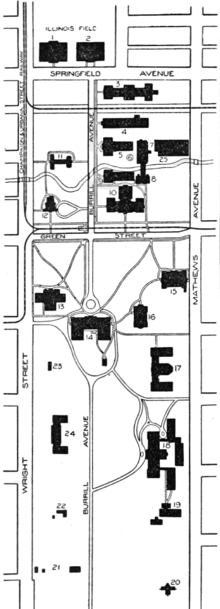 Campus depicted in 1905 PSM V67 D762 Street map of the university of illinois campus.png