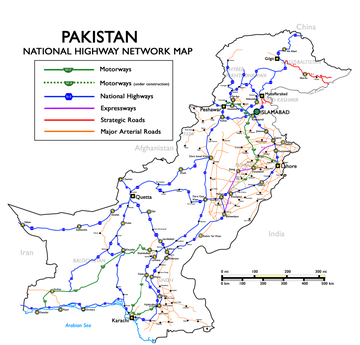 Liste der Nationalstraßen in Pakistan