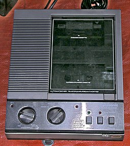A dual cassette-based Panasonic answering machine Panasonic-Anrufbeantworter.jpg