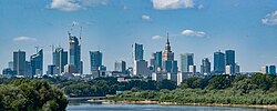 View of Śródmieście from the Siekierkowski Bridge