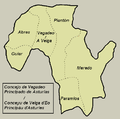 Карта паррокій муніципалітету Вегадео