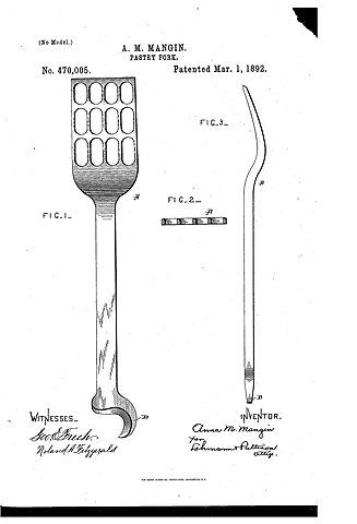 https://upload.wikimedia.org/wikipedia/commons/thumb/2/2a/Patent_US470005-drawings_Pastry_Fork_Anna_M_Mangin.jpg/327px-Patent_US470005-drawings_Pastry_Fork_Anna_M_Mangin.jpg