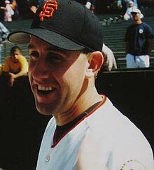 Kirk Rueter was the Giants' Opening Day starting pitcher in 2003 and 2004. Pbprueter.jpg