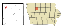 Pocahontas County Iowa Incorporated and Unincorporated areas Laurens Highlighted.svg