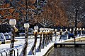 English: Winterly promenade with lanterns on the Blumenstrand Deutsch: Winterliche Promenade am Blumenstrand