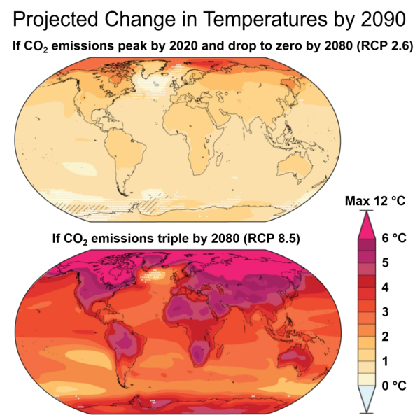 File:Projected Change in Temperatures by 2090.png