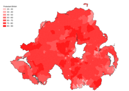 Percentage of Protestants identifying as British