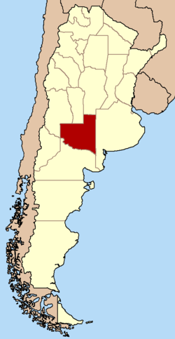 La Pampa punaisella Argentiinan kartalla.