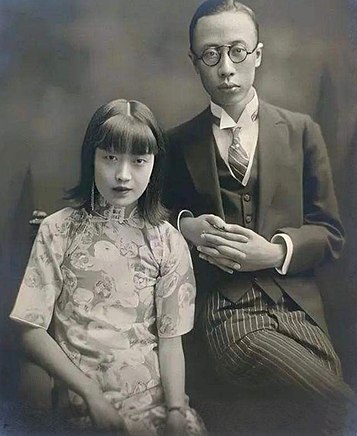 Puyi, pictured with Wanrong
