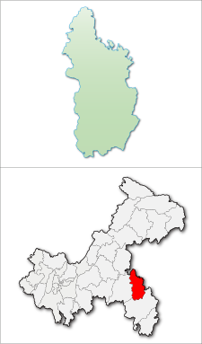 Location of Qianjiang District in the municipality Qianjiang.svg