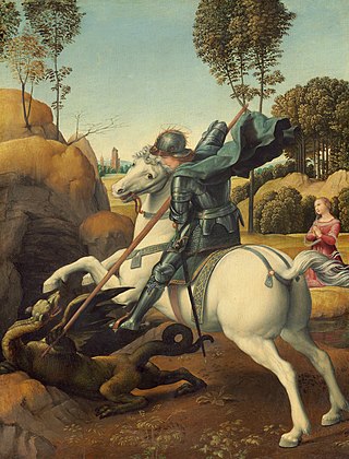 <i>Saint George and the Dragon</i> (Raphael) Painting by Raphael