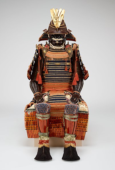 File:Red-and-blue-laced Suit of Armor from the Kii Tokugawa Family.jpg