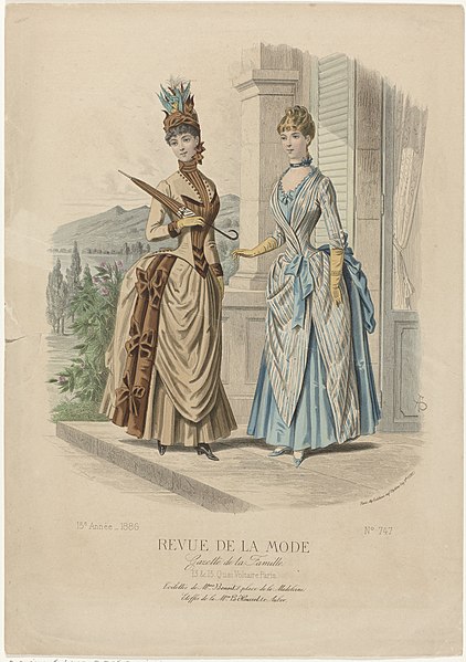 File:Revue de la Mode, Gazette de la Famille, dimanche 25 avril 1886, 15e Année, No. 747 Toilettes de Mme Benoit (..), RP-P-OB-103.160.jpg