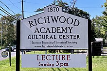 Richwood Academy Cultural Center sign Richwood Academy Cultural Center sign, Richwood, NJ.jpg