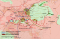 Map of the September 2013 Rif Dimashq offensive, showing frontlines before the offensive, and the strategic situation as of September 2013.