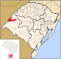 Itaqui's location in the state of Rio Grande do Sul
