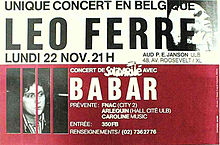 Concert de Léo Ferré en solidarité avec le militant libertaire Babar, en 1982.