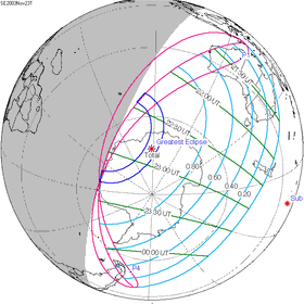 Harta eclipsei generale